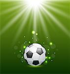 Illustration football background with ball and light effect - vector