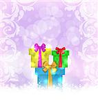 Illustration set Christmas gift boxes on light background - vector