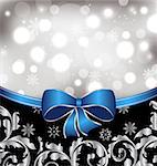 Illustration Christmas floral background, ornamental design elements - vector