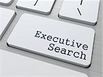 White Button with Executive Search on Computer Keyboard. Business Concept.