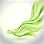 Abstract gray waving background with green element