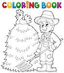 Coloring book farmer theme 1 - eps10 vector illustration.