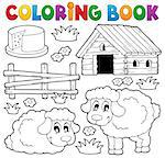 Coloring book sheep theme 1 - eps10 vector illustration.