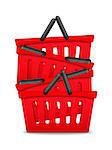 Heap of red shopping baskets, vector eps10 illustration