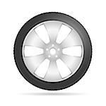 Car wheel on white background, vector eps10 illustration