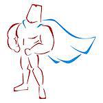 Muscular super hero standing in a classic pose