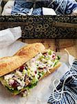 Chicken Salad Sandwich on Baguette, Studio Shot