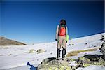 woman at Gredos mountains in Avila Castilla Spain