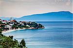 Town of Gradac on Makarska Riviera and Island Brac in Background, Croatia