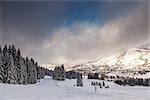 Downhill Ski Slope near Megeve in French Alps, France