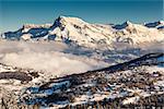 Aerial View on Ski Resort Megeve in French Alps, France