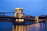 Chain Bridge over Danube river, Budapest cityscape, Hungary