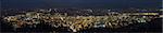 Portland Oregon Cityscape at Blue Hour with Silhouette of Mount Hood and Cascade Range Panorama