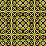 Vector seamless texture - yellow elements on a black background