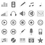 Music icons on white background, stock vector
