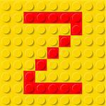 Red letter Z in yellow plastic construction kit. Typeface  sample.