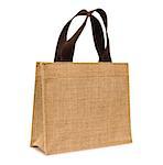 Shopping bag made out of sack on white background