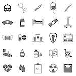 Hospital icons on white background, stock vector