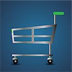 colorful illustration with shopping basket for your design