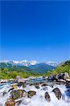 Matsu river and Hakuba mountain range, Nagano Prefecture