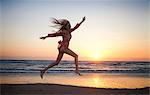 Woman jumping for joy