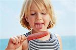 Child about to lick ice lolly