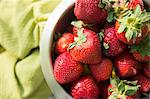 On The Farm. A Bowl Of Freshly Picked Organic Fruits, Strawberries.