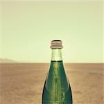 The Landscape Of The Black Rock Desert In Nevada. A Bottle Of Water. Filtered Mineral Water.