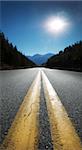 Trans Canada Highway looking west towards Salmon Arm, British Columbia, Canada