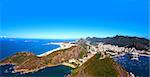 aerial view of botafogo and copacabana with the from the sugar loaf in rio de janeiro brazil