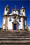 view of the unesco world heritage city of ouro preto in minas gerais brazil