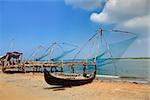 chinese fishing net of cochin in Kerala state india