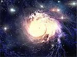 Abstract fantastic space storm and nebula  background