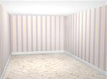 Empty room with striped wallpaper