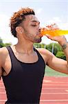 Young man drinking refreshing drink