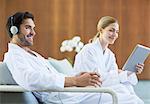 Couple relaxing at spa