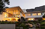 Landscaping in front of modern house