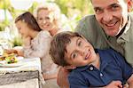 Portrait of smiling father and son