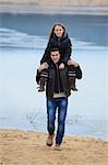 Father and daughter, Upper Palatinate, Bavaria, Germany, Europe