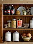 Kitchen Pantry with food supplies, studio shot