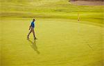 Man walking on golf course