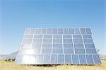 Solar panel in rural landscape