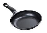 black frying pan isolated on white background