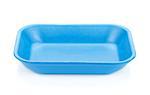 Blue empty food tray. Isolated on white background