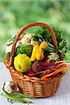 Fresh ripe vegetables in a basket.