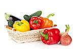 Fresh ripe vegetables. Isolated on white background