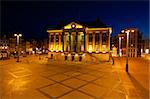 square in front of City Hall in Groningen at night, Netherlands