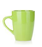 Green cup. Isolated on white background