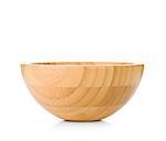 Wooden bowl. Isolated on white background