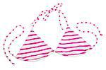 Striped pink swimming suit isolated on white with clipping path